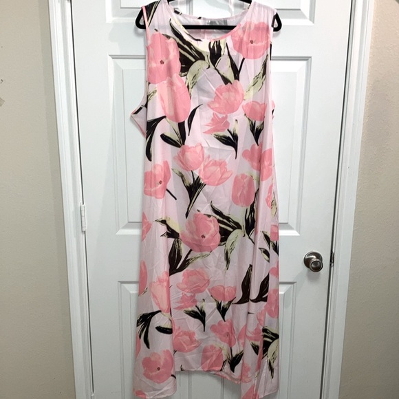 NWOT Women's Floral Print Round Neck Tank Dress&Sheer Coat 2-Piece Sz 5X (22/24) - Picture 4 of 11
